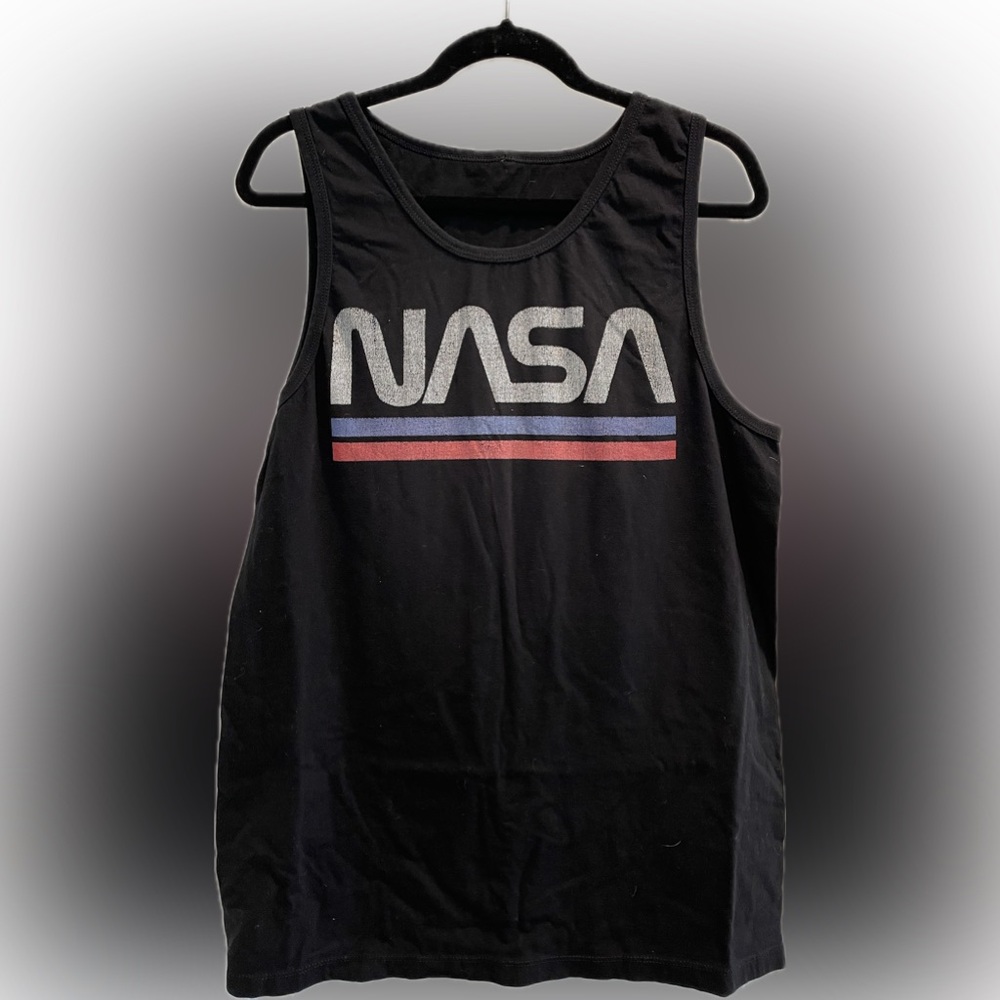 Men’s NASA Stripe Minimal Logo Vintage Tank Top - Size Large - Picture 6 of 6